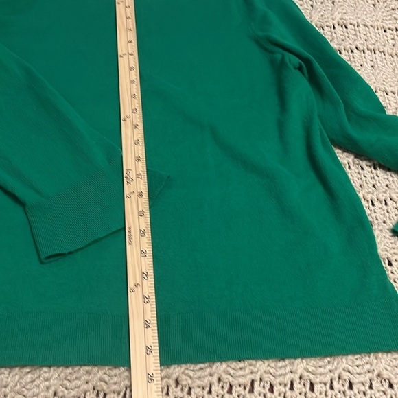 Talbots Kelly Green Lambswool Blend Sweater‎ Small Bell Long Sleeve women sz XL - Picture 9 of 12